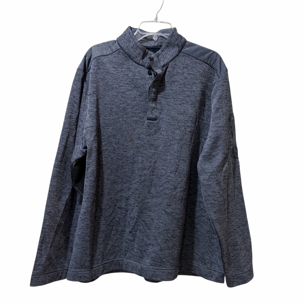 Greg Norman Golf Men’s Gray Blue Large Knit Pullover Gray Performance Polyester